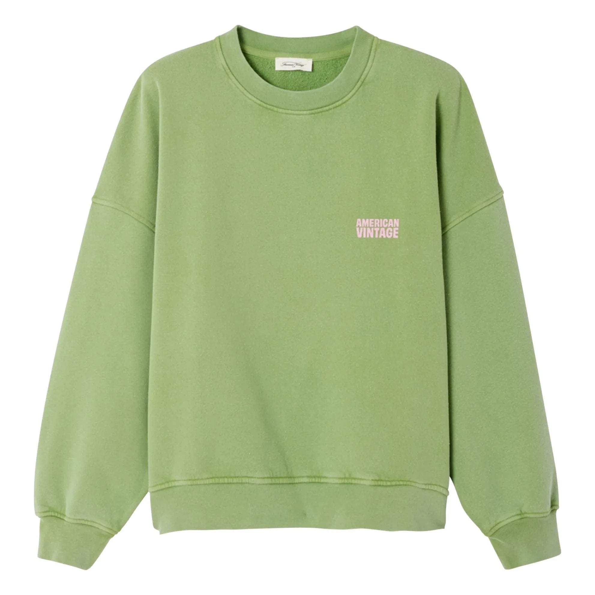 American Vintage - Plizzy Baumwoll-Sweatshirt | Blassgrün