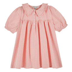 Emile et Ida – Maxikleid aus Bio-Baumwolle mit Vichy-Karo | Pink