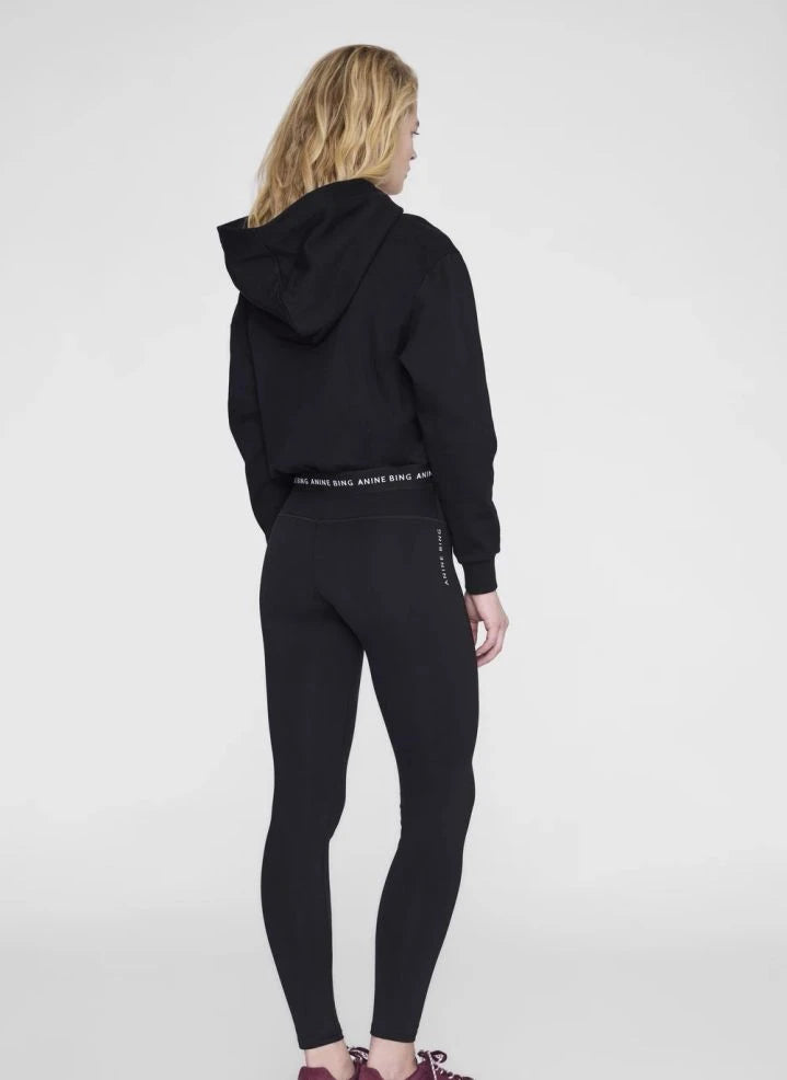 Anine Bing - Dany Crop Baumwoll Sweatshirt | Schwarz