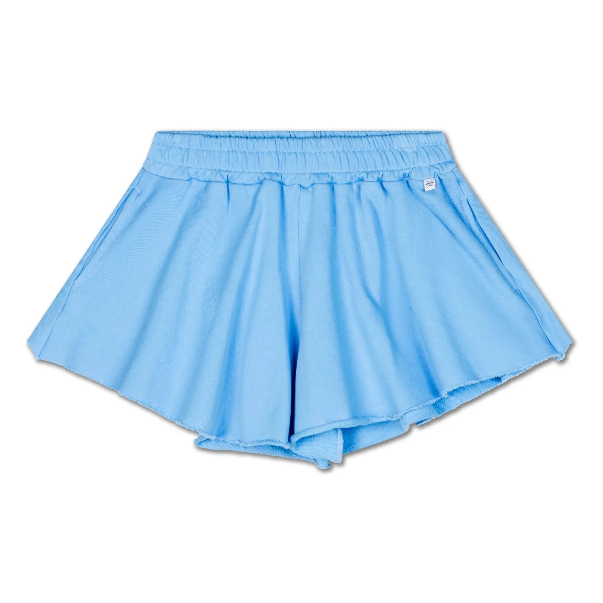 Repose AMS – Shorts mit Rüschen aus Bio-Baumwolle | Azurblau