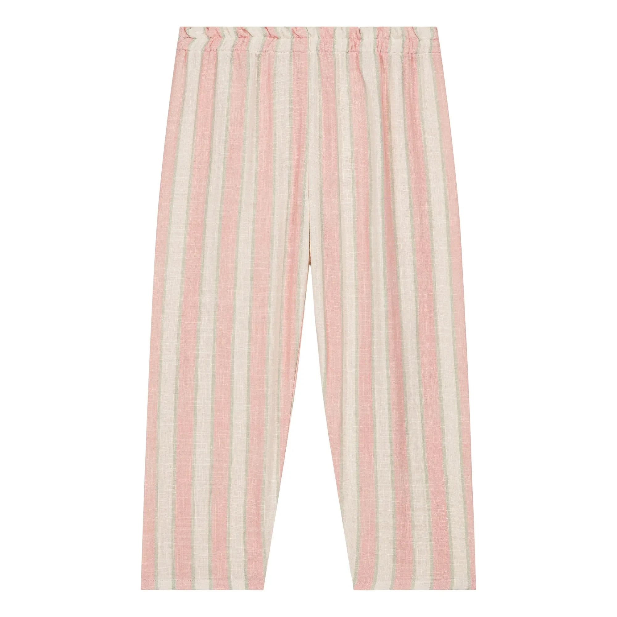 Studio Bohème - Gazehose aus Bio-Baumwolle mit Cousin-Streifen | Rosa