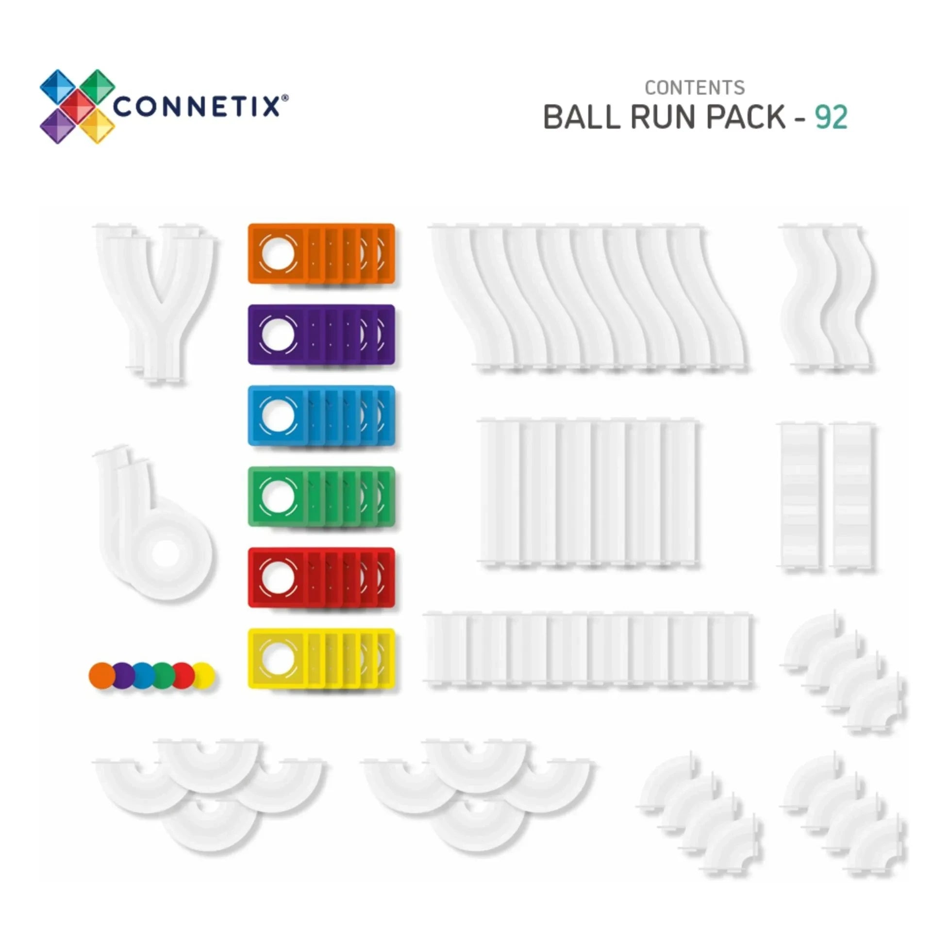 Connetix - Ball Run Pack - 92 Teile | Rainbow