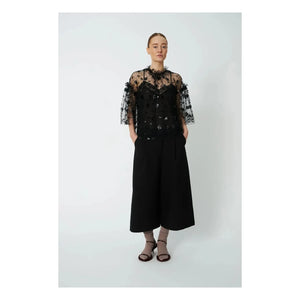 Stella Nova - Pailletten Bluse | Schwarz