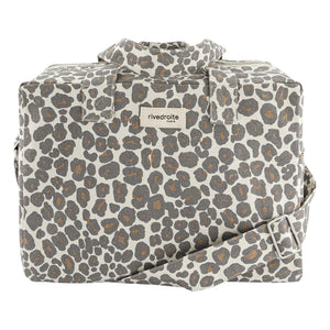 rivedroite - City Sauval Leopard Tasche Recycelte Baumwolle | Grau