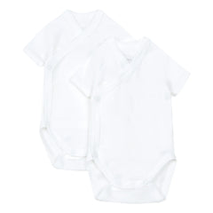 Petit Bateau - Düz Organik Pamuklu Bebek Body'leri - 2'li Set | Beyaz