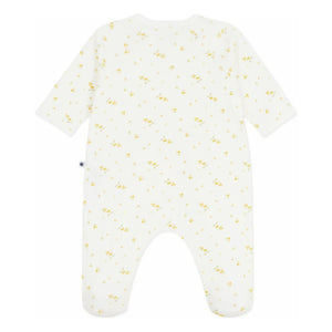 Petit Bateau - Geblümter Bio-Baumwoll-Schlafanzug mit Druckknöpfen | Weiß