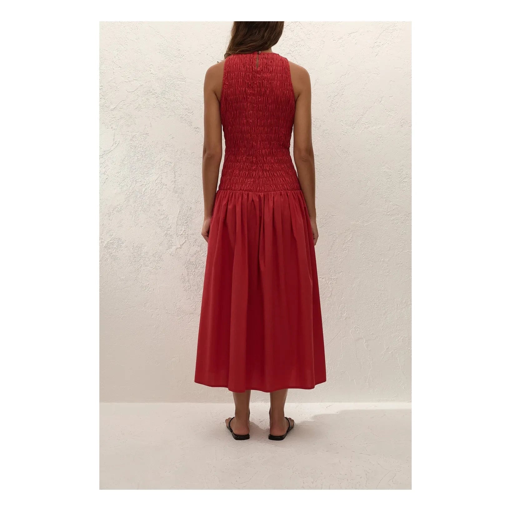 Faithfull the Brand - Sanchia Kleid aus Baumwolle | Rot