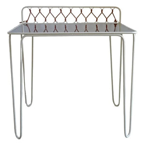 Honoré - Croisette Edelstahl-Schreibtisch | Beige
