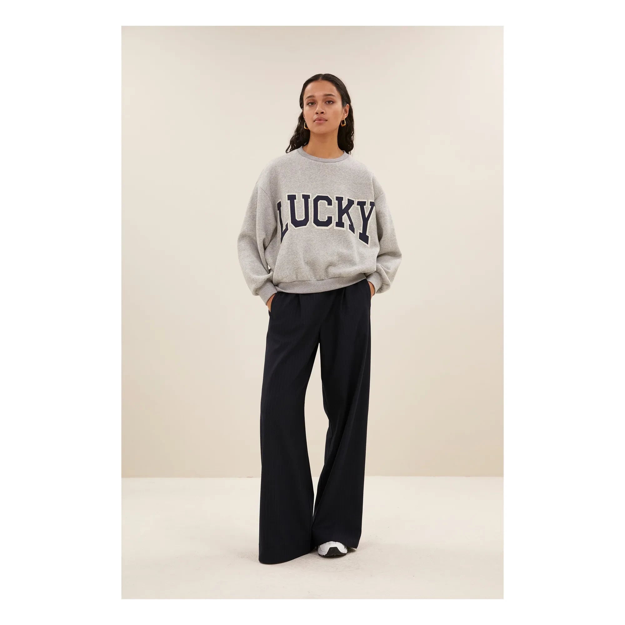 By Bar - Bibi Patchwork Sweat | Grau Melange