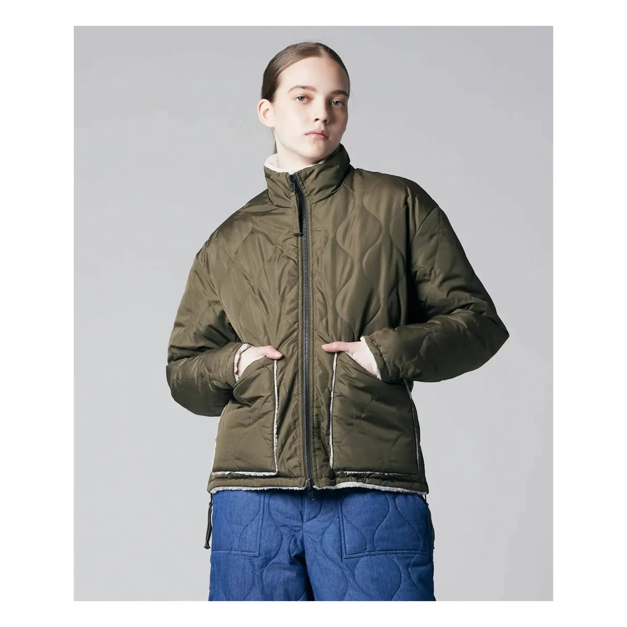 Taion - Militärische Wendbare Stehkragen-Jacke | Khaki