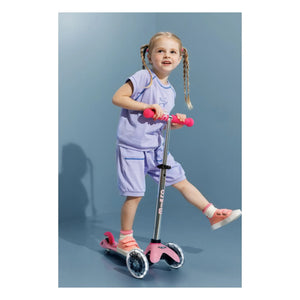 Micro - Mini LED Fosforlu Scooter | Pembe