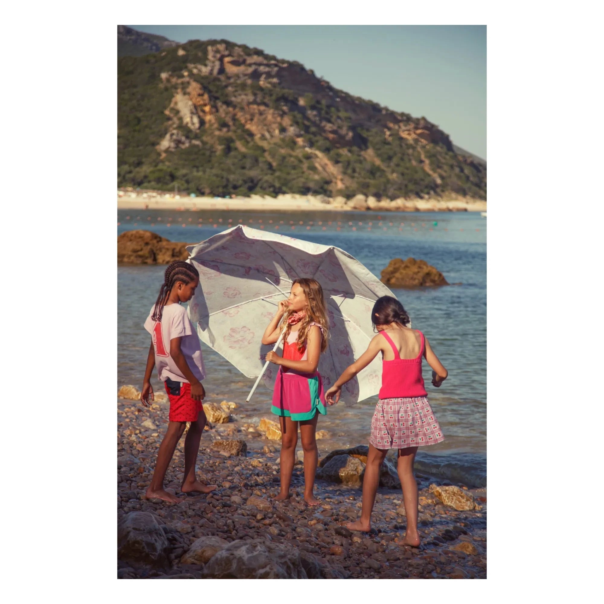 Piupiuchick - Organische Baumwoll-Frottee-Shorts mit Farbblock-Design | Fuchsia