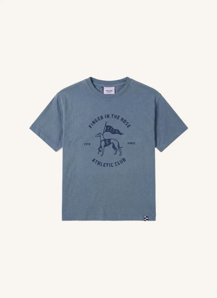 Finger in der Nase - King Athletic Club Ökologisches Baumwoll T-Shirt | Grau Blau