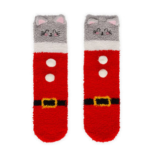 Legami - Erwachsene Weihnachts Hausschuh Socken Kitty Santa - Eine Perfekte Passform!