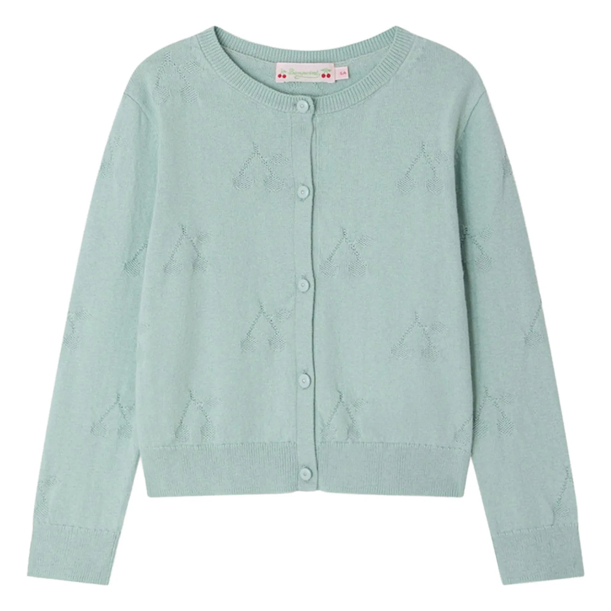 Bonpoint - Cardigan Pointelle Lysia Bio-Baumwolle | Celadon