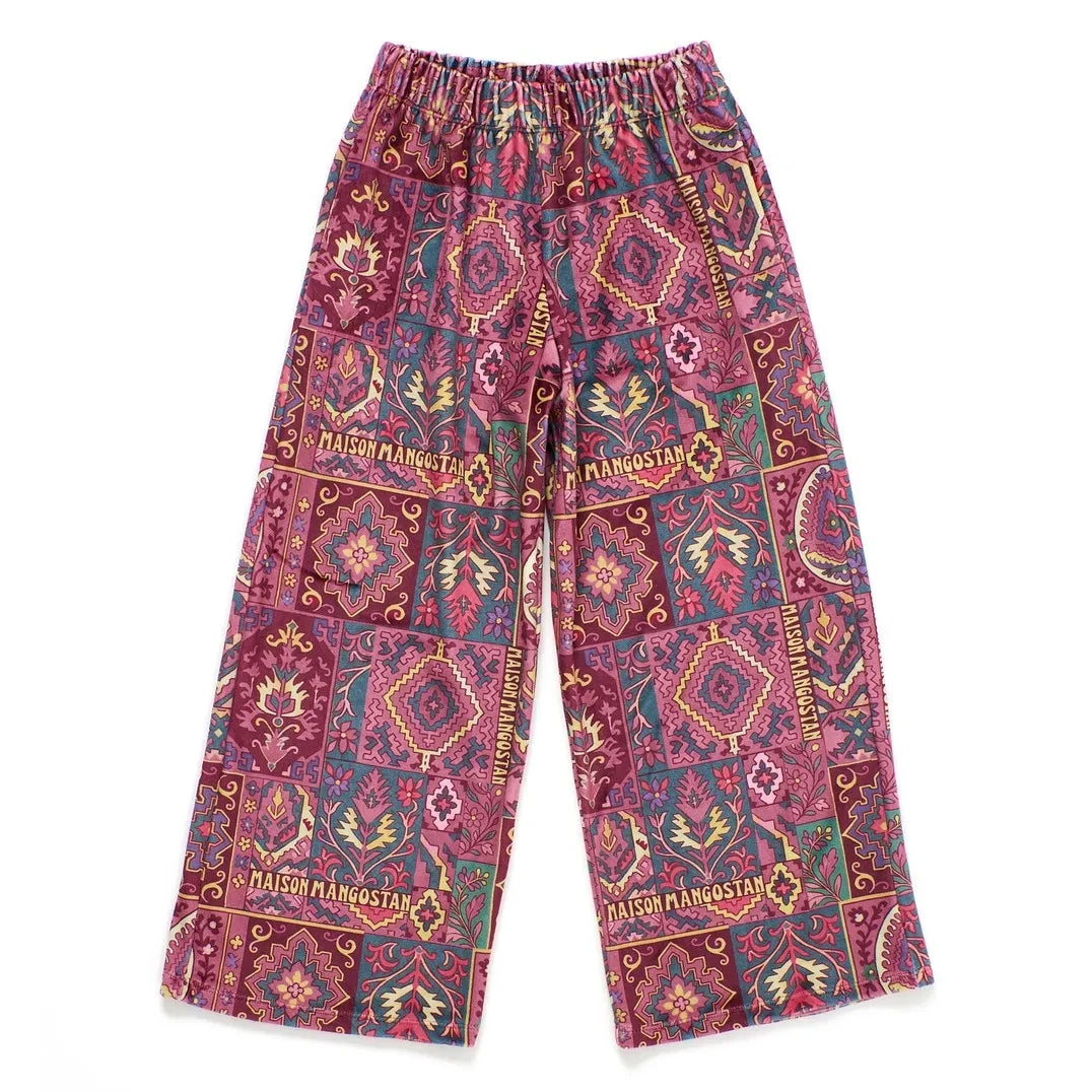 Maison Mangostan - Kadife Patchwork Pantolon | Bordo