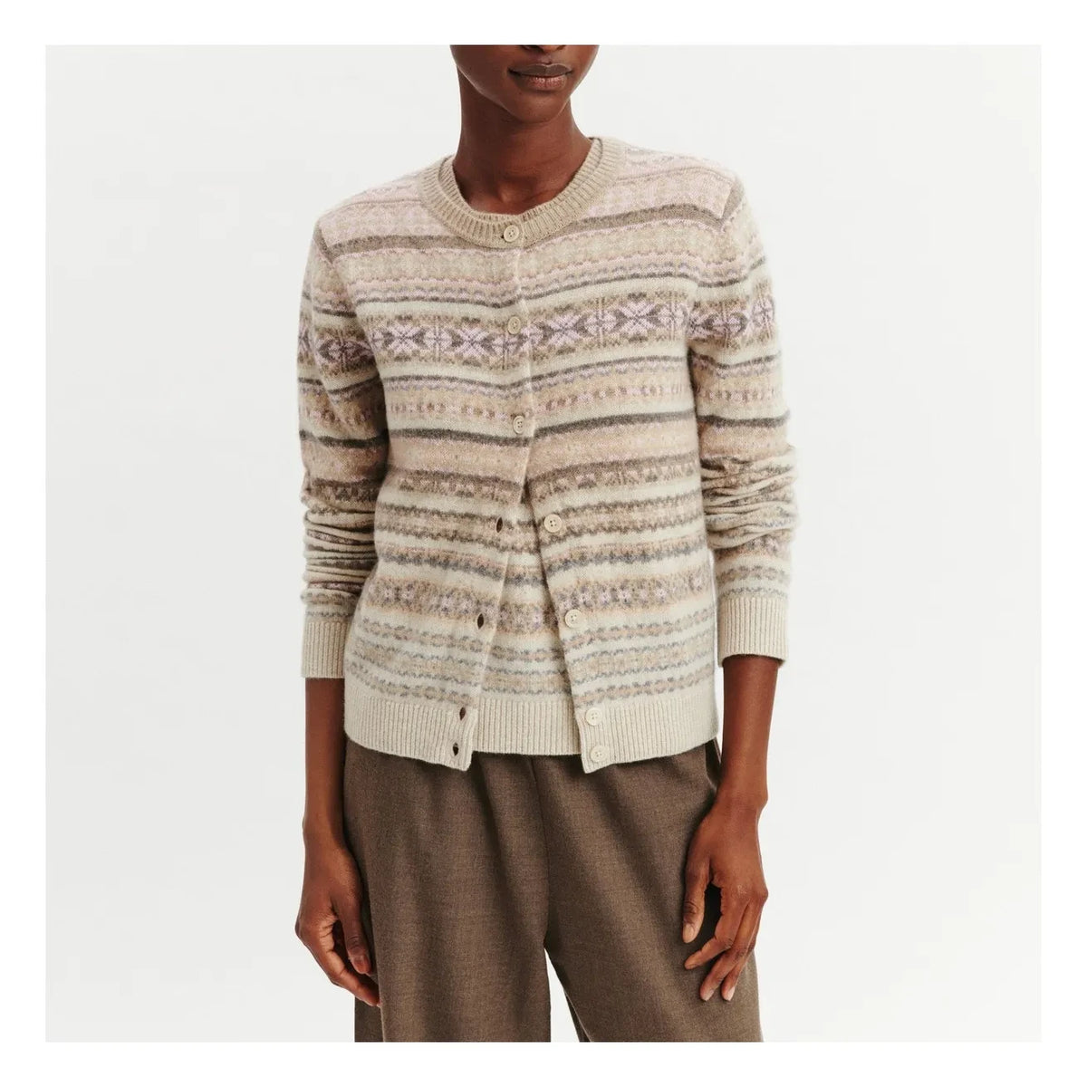 Bompard - Fair Isle Kaşmir Hırka | Rose Quartz