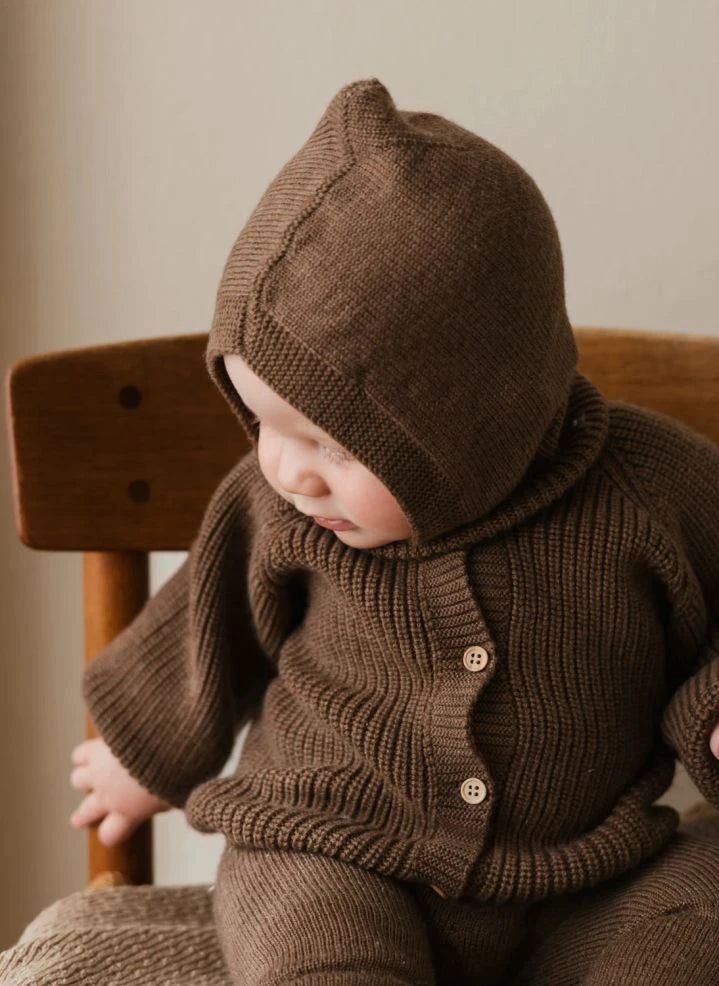 Hvid - Eddy Zwei-Farben-Merino-Woll-Balaklava | Mocha