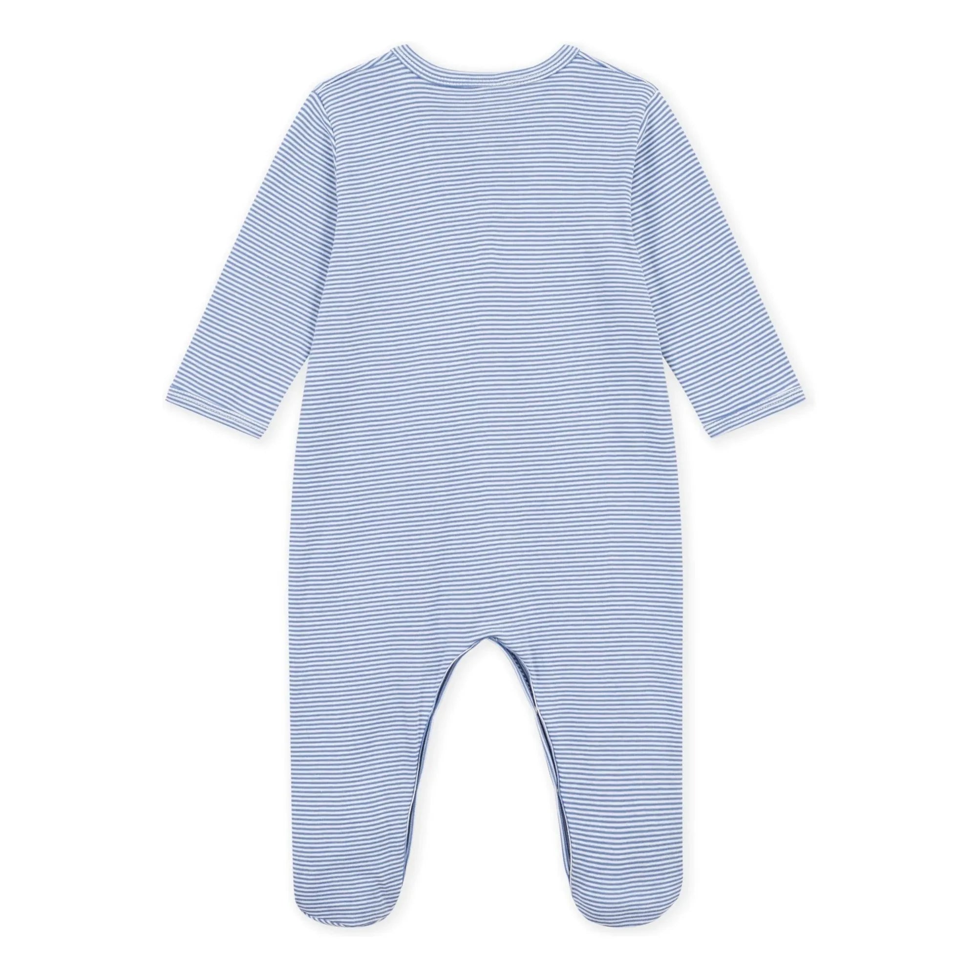 Petit Bateau - Pyjamas Dors Bien Çizgili Milleraies Organik Pamuk | Mavi
