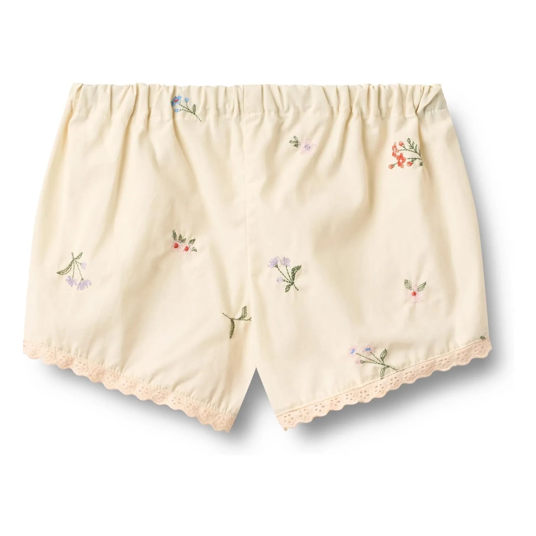 Wheat - Spitzenbesetzte Shorts Bio-Baumwolle Blumen | Elfenbein