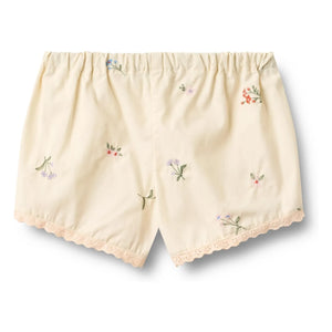 Wheat - Spitzenbesetzte Shorts Bio-Baumwolle Blumen | Elfenbein