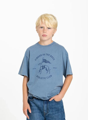 Finger in der Nase - King Athletic Club Ökologisches Baumwoll T-Shirt | Grau Blau