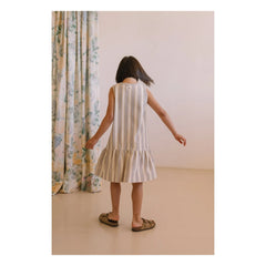 Studio Bohème - Gestreiftes Strandkleid aus Bio-Baumwolle | Hellblau