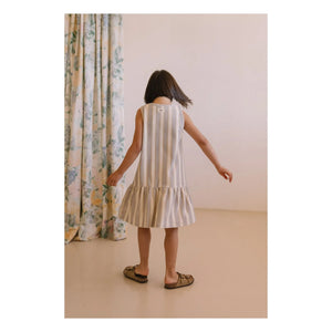 Studio Bohème - Gestreiftes Strandkleid aus Bio-Baumwolle | Hellblau