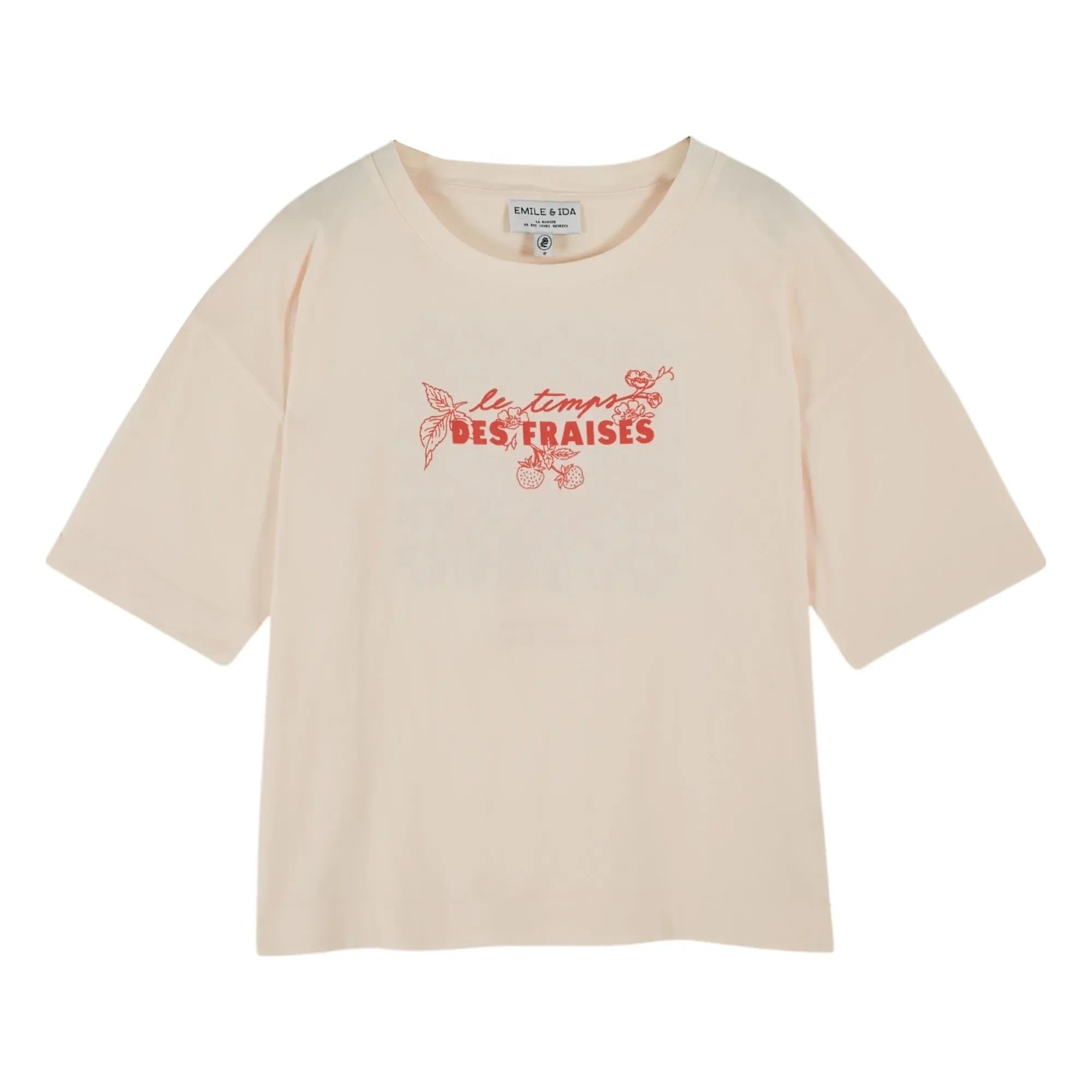 Emile et Ida - Le Temps Des Fraises Bio-Baumwoll-T-Shirt | Creme