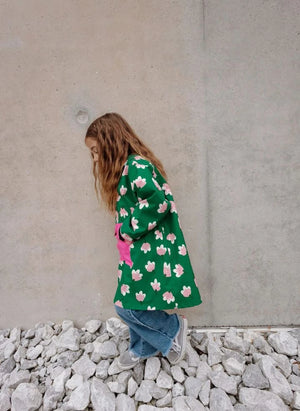 Hello Hossy - Blumenmuster Regenmantel Poncho | Grün