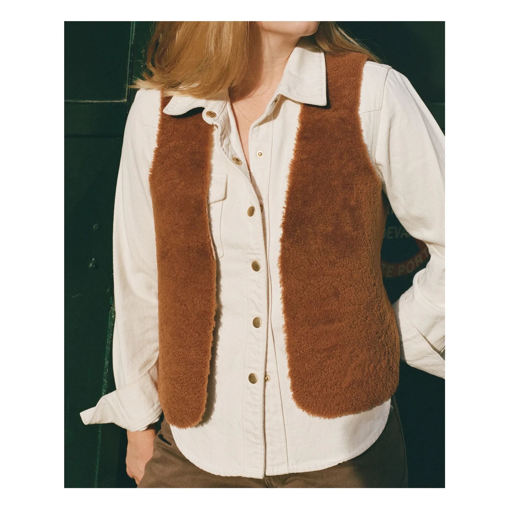 ILDA'S sheep - Lammfell Merino Weste ärmellos | Braun