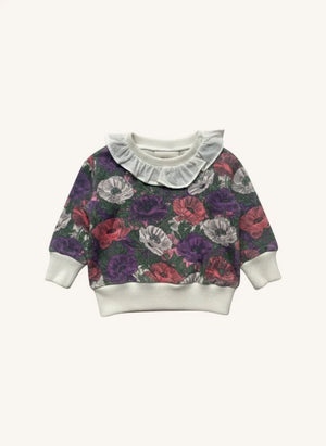 Studio Bohème - Juno Blumenmuster Bio-Baumwoll-Sweatshirt | Lila