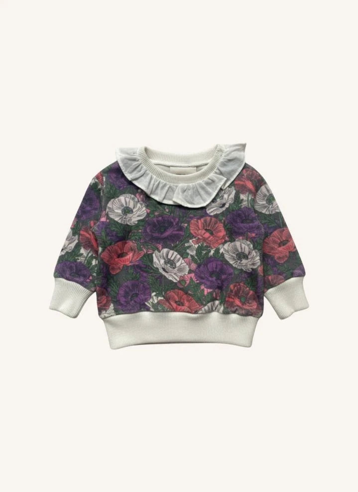 Studio Bohème - Juno Blumenmuster Bio-Baumwoll-Sweatshirt | Lila