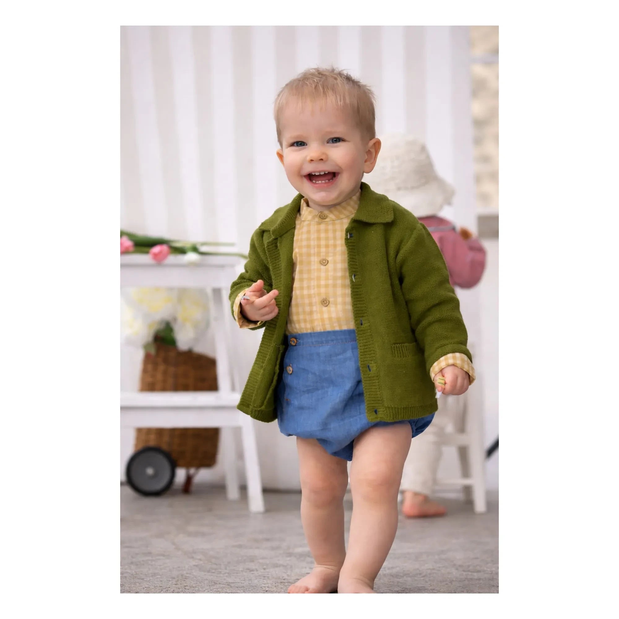 Lililotte - Strickjacke Valentin Bio-Baumwolle | Olive