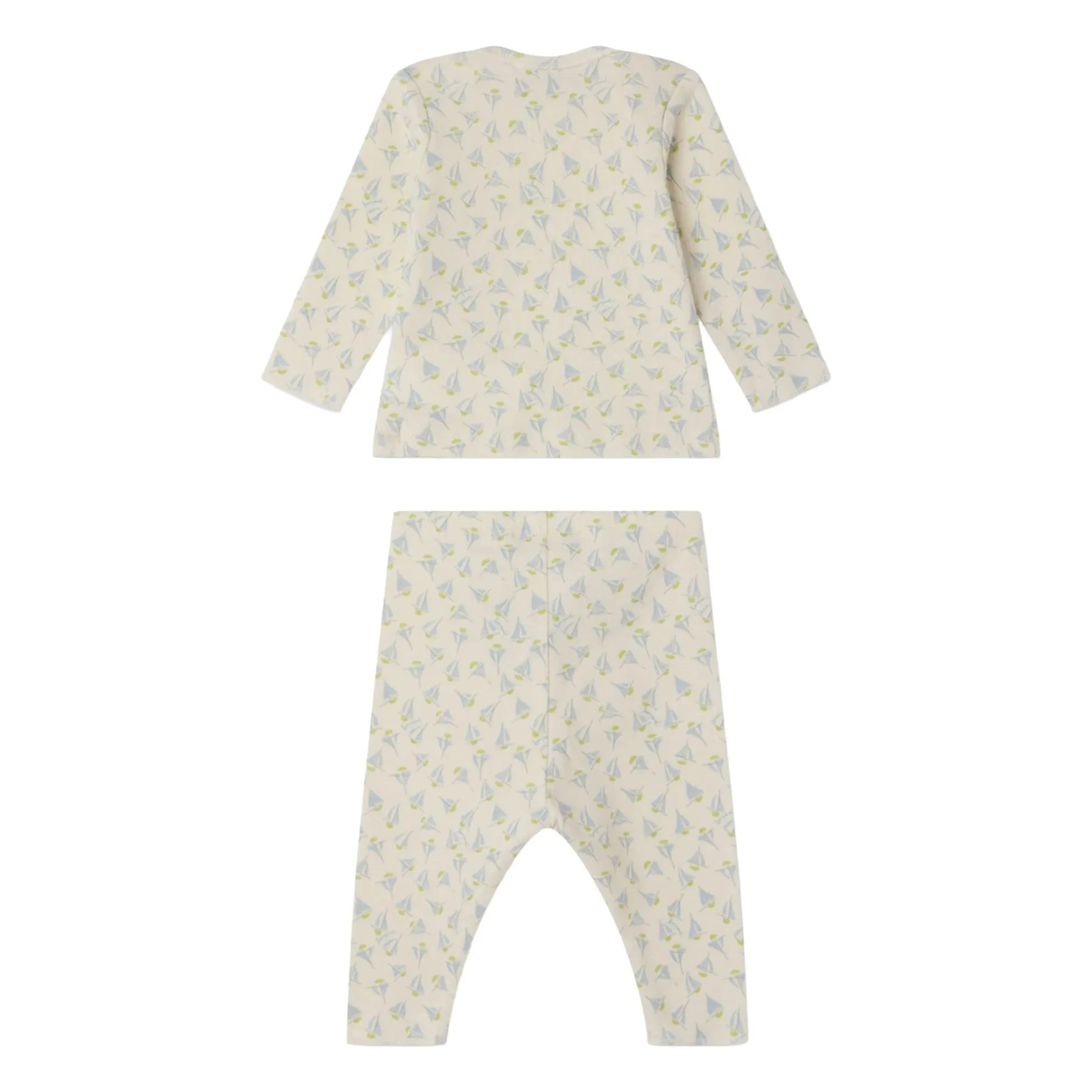 Bonpoint - Timi Voiliers Bio-Baumwoll-T-Shirt und Leggings Set | Gebrochenes Weiß