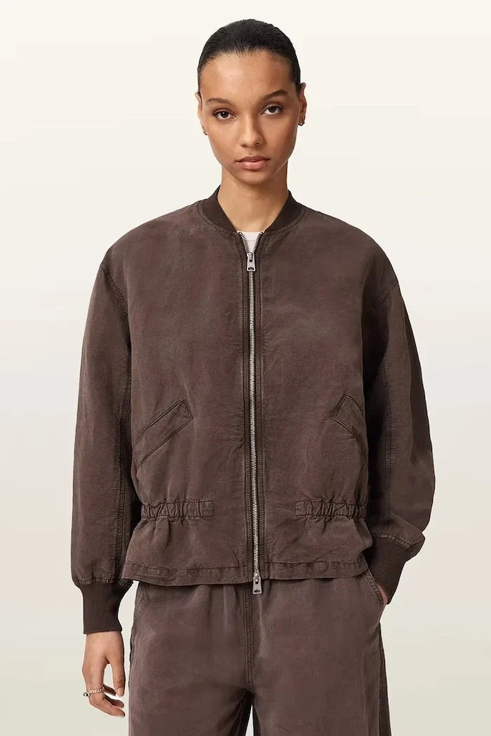 AllSaints kadın keten bomber SOFI