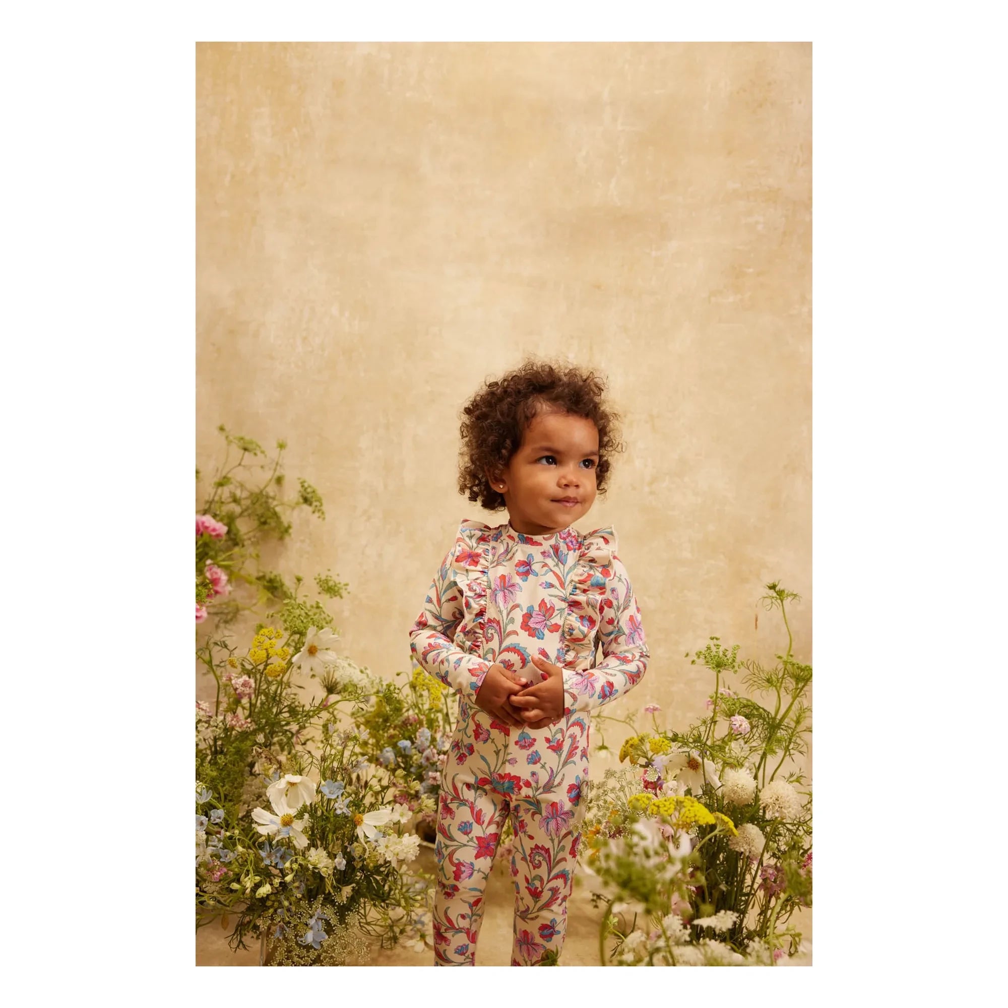 Louise Misha - Linette Fleurie Badeanzug Recycelte Fasern | Creme