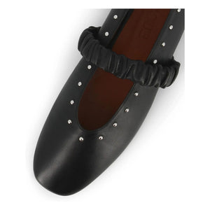 Socque Paris - June Leder Ballerinas | Schwarz