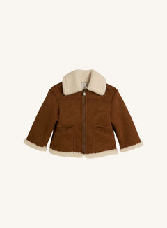 Stella McCartney Kids - Weiche Wildleder-Sherpa-Jacke | Braun