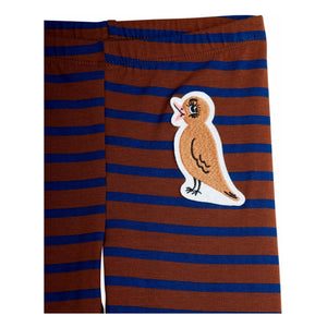 Mini Rodini - Leggings aus Bio-Baumwolle mit Vogelmuster | Braun