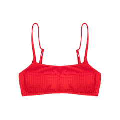 Miska Paris – Bralette-Badeoberteil mit Raffung | Rot