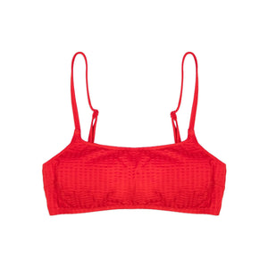 Miska Paris – Bralette-Badeoberteil mit Raffung | Rot