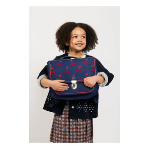 Caramel & Cie - Samt-Kirschen Kleine Handtasche | Marineblau