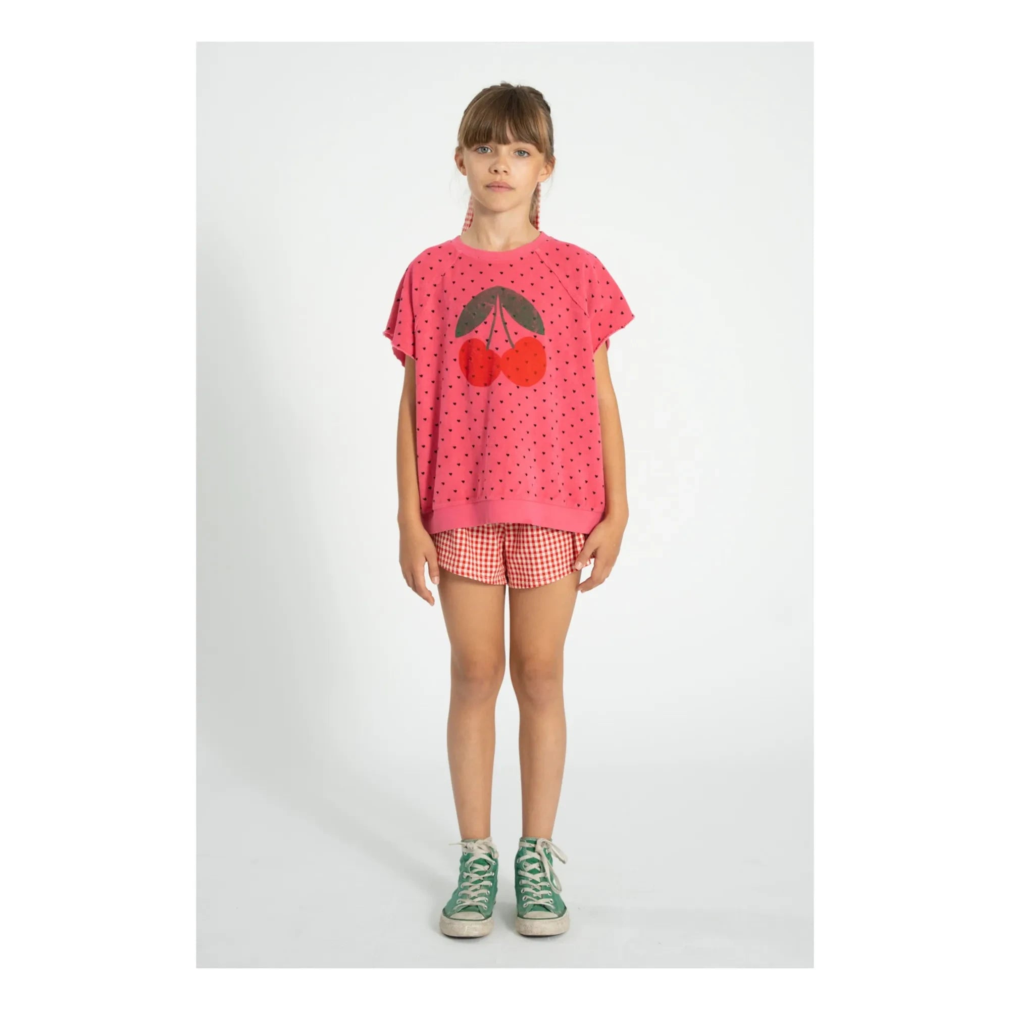 Piupiuchick - Kiraz Bio-Baumwolle Frottee ärmelloses Sweatshirt | Fuchsia