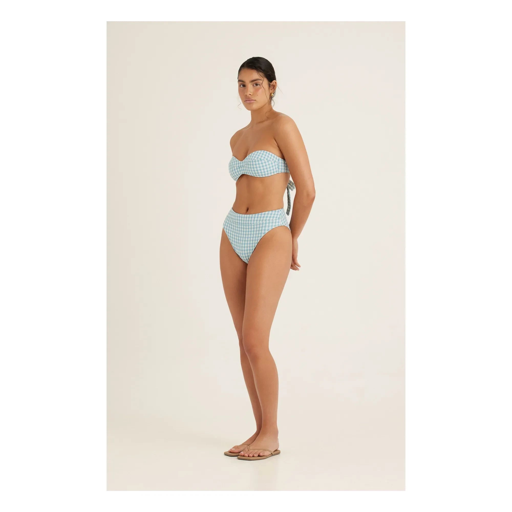 Peony - Vichy Bustier-Badeoberteil | Blau
