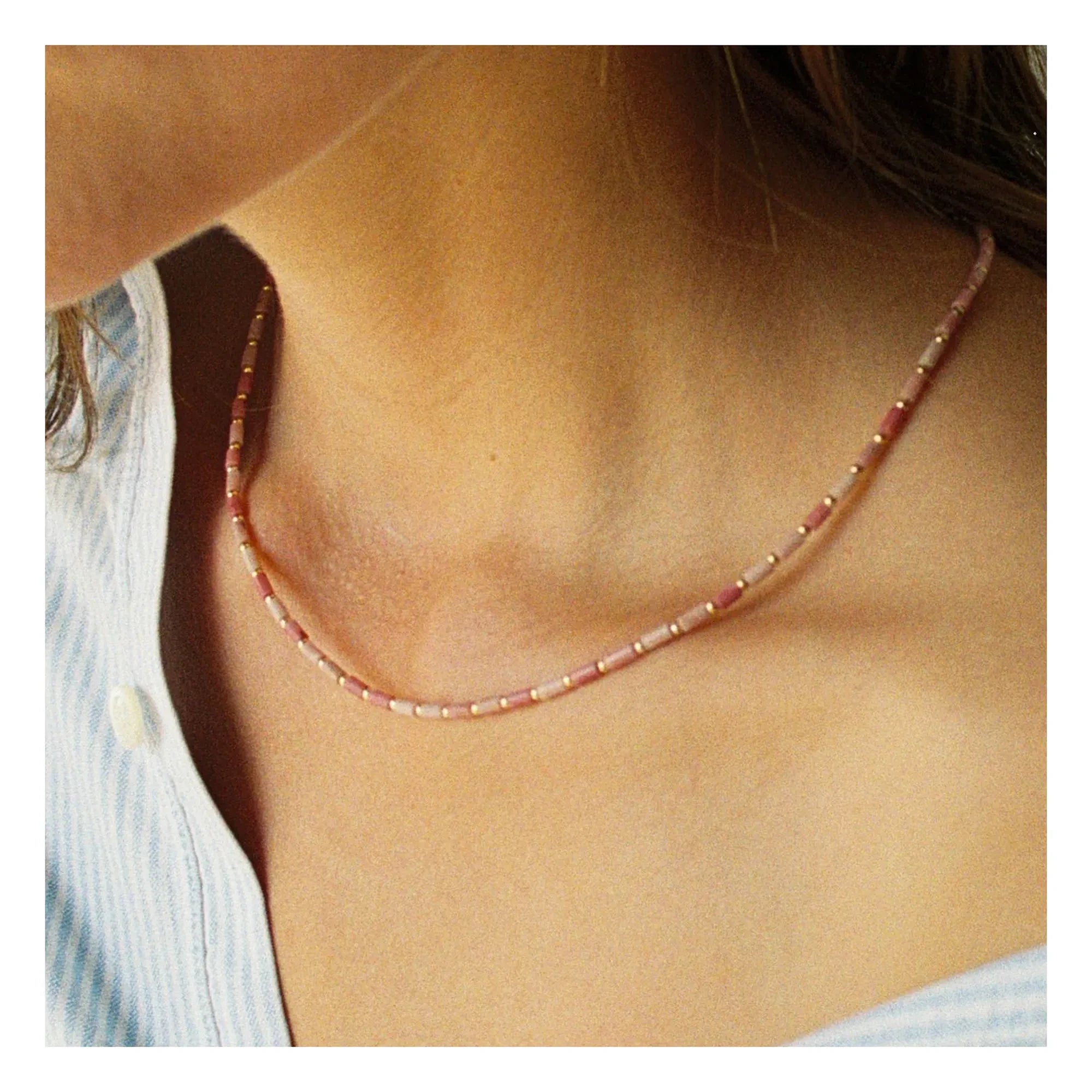 Camille Colette Studio - Halskette Baia Rhodonit | Rosa