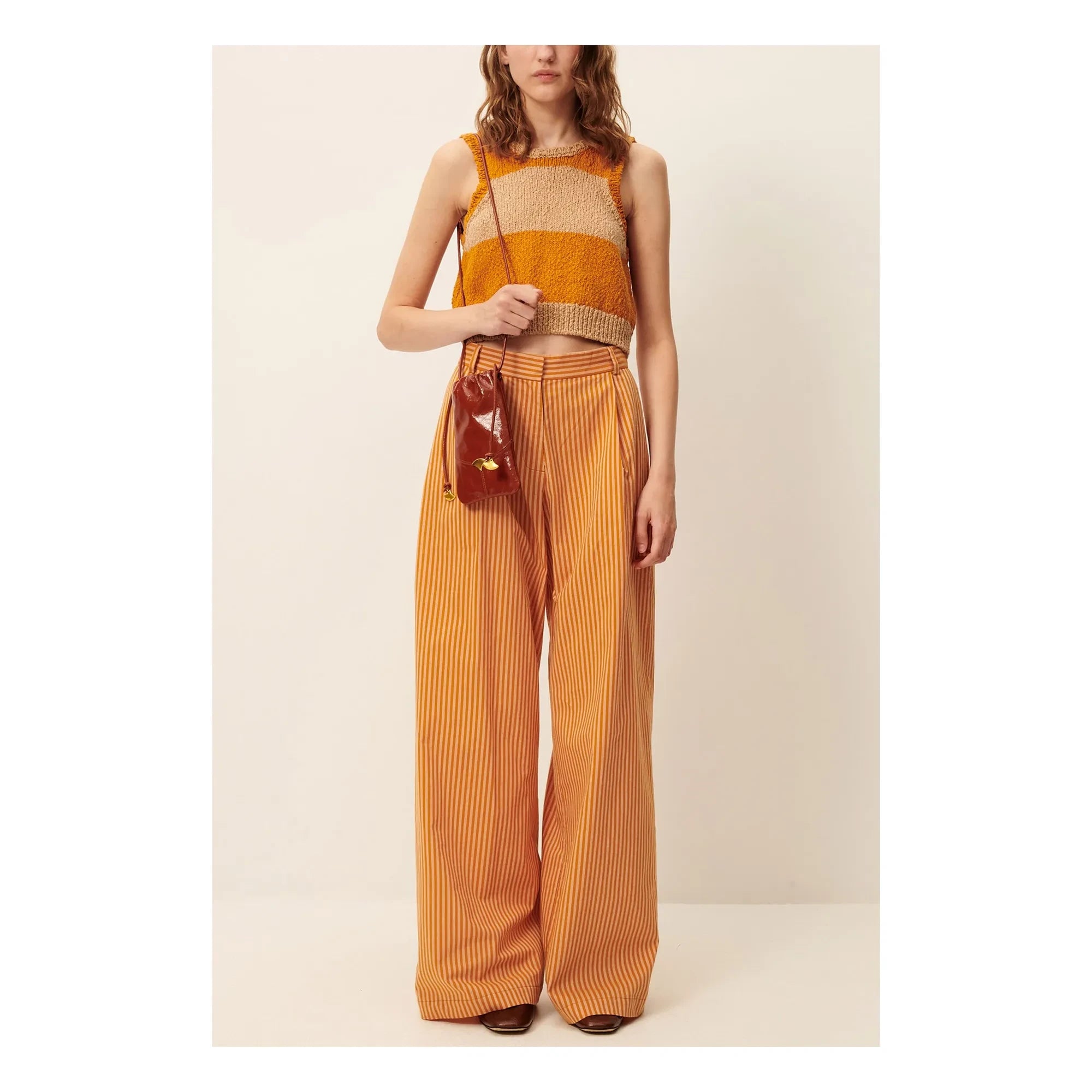 Sessùn - Hose Provencia aus gestreifter Baumwolle | Orange