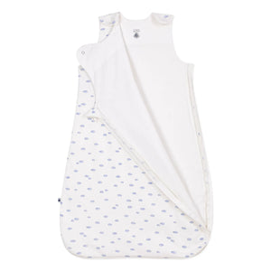 Petit Bateau - Schlafsack aus Bio-Baumwolle mit Wolkenmotiv | Weiß