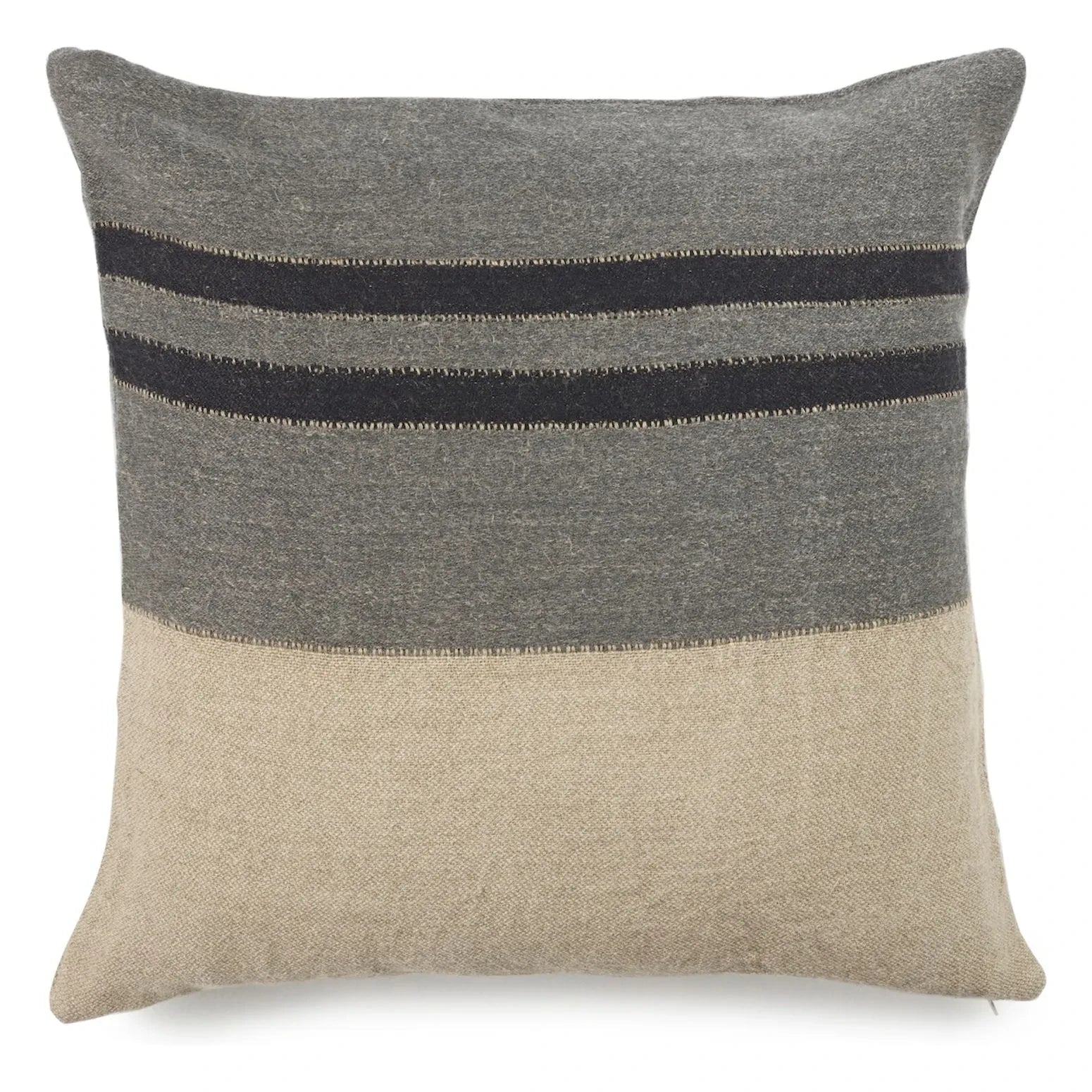 Libeco - Leinenkissenbezug Black House Stripe | Carbon