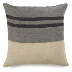 Libeco - Leinenkissenbezug Black House Stripe | Carbon